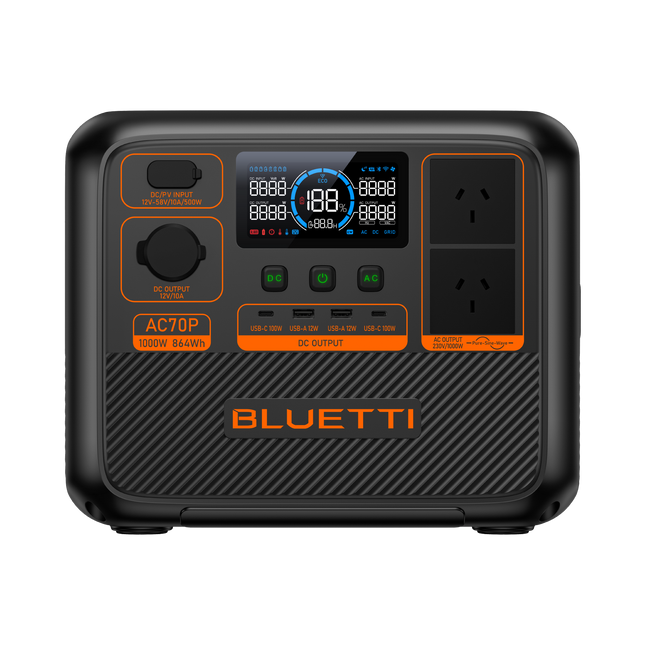 BLUETTI AC70P Portable Power Station | 1,000W 864Wh - Actiontech