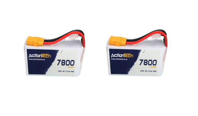 Actiontech 7800mAh LiHV 15.2V 4S Battery Twin Pack for Swellpro FD1 (XT90 Connector) - Actiontech