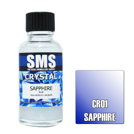 Airbrush Paint 30ml Crystal Sapphire Acrylic Lacquer Scale Modellers Supply