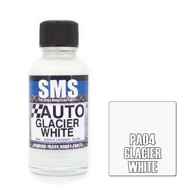 Airbrush Paint 30ml Auto Colour Glacier White Scale Modellers Supply