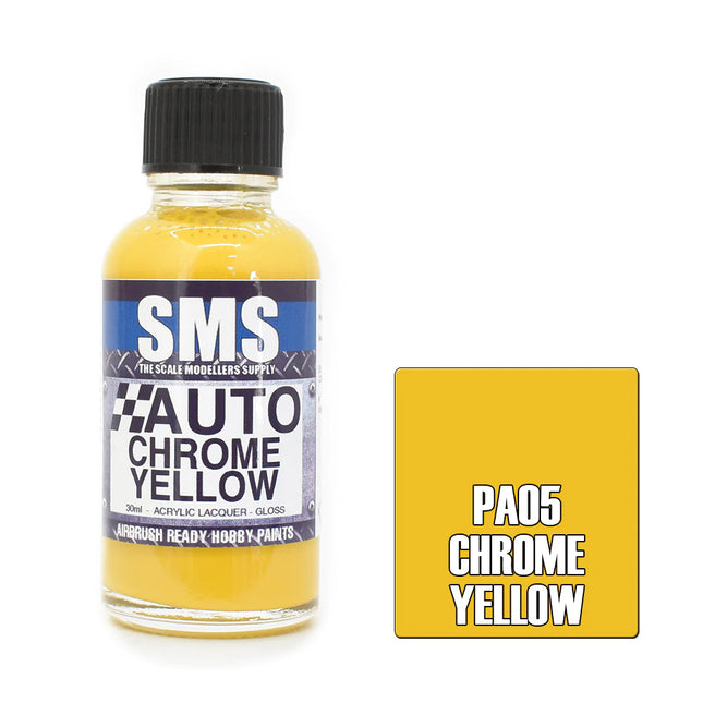 Airbrush Paint 30ml Auto Colour Chrome Yellow Scale Modellers Supply