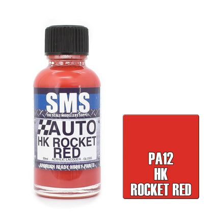 Airbrush Paint 30ml Auto Hk Rocket Red Scale Modellers Supply