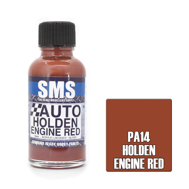 Airbrush Paint 30ml Auto Colour Holden Engine Red Scale Modellers Supply