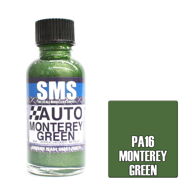 Airbrush Paint 30ml Auto Colour Monterey Green Scale Modellers Supply