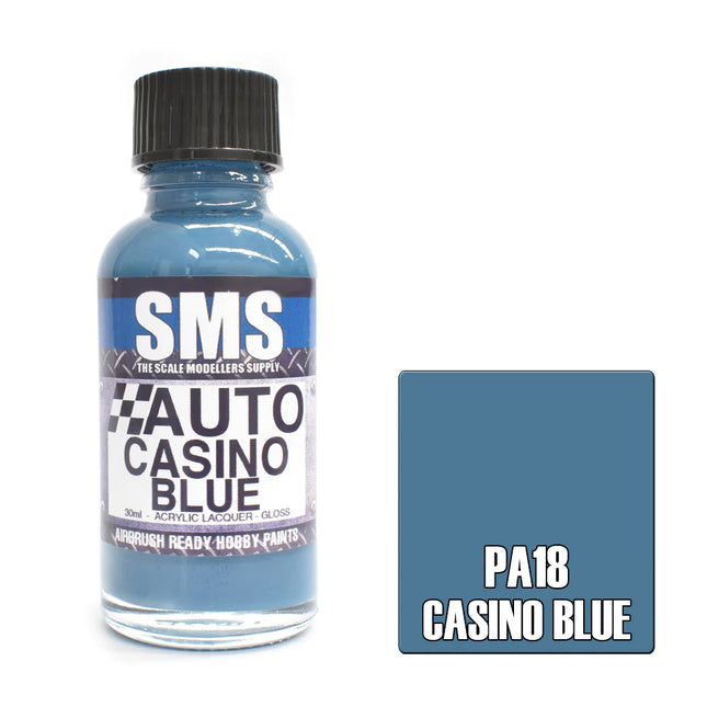 Airbrush Paint 30ml Auto Colour Casino Blue Scale Modellers Supply