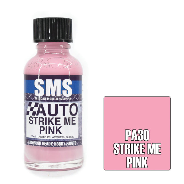 Air Brush Paint 30ml Strike Me Pink Acrylic Lacquer Scale Modellers Supply