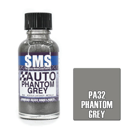 Air Brush Paint 30ml Phantom Grey Acrylic Lacquer Scale Modellers Supply