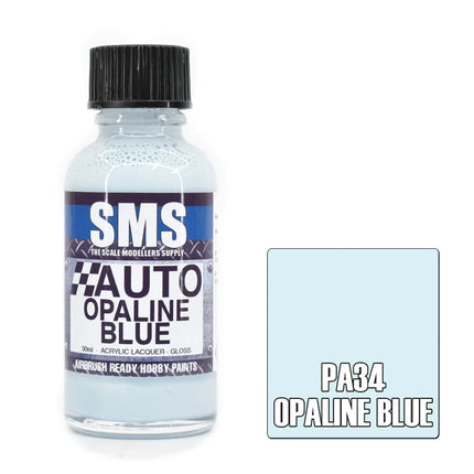 Air Brush Paint 30ml Opaline Blue Acrylic Lacquer Scale Modellers Supply