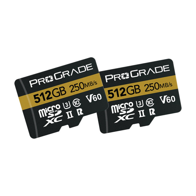 Prograde Digital Micro SDXC Gold UHS-II 512GB R250MB/S W130MB/S V60 2PK