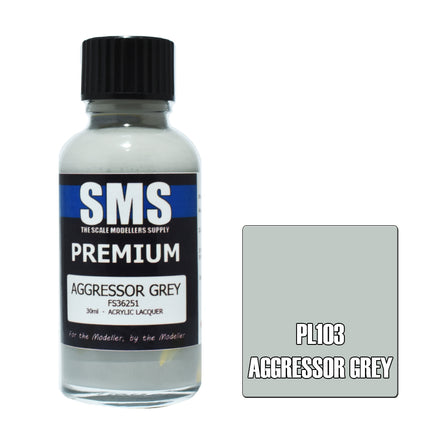 Air Brush Paint 30ml Premium Aggressor Grey Acrylic Lacquer Scale Modellers Supply