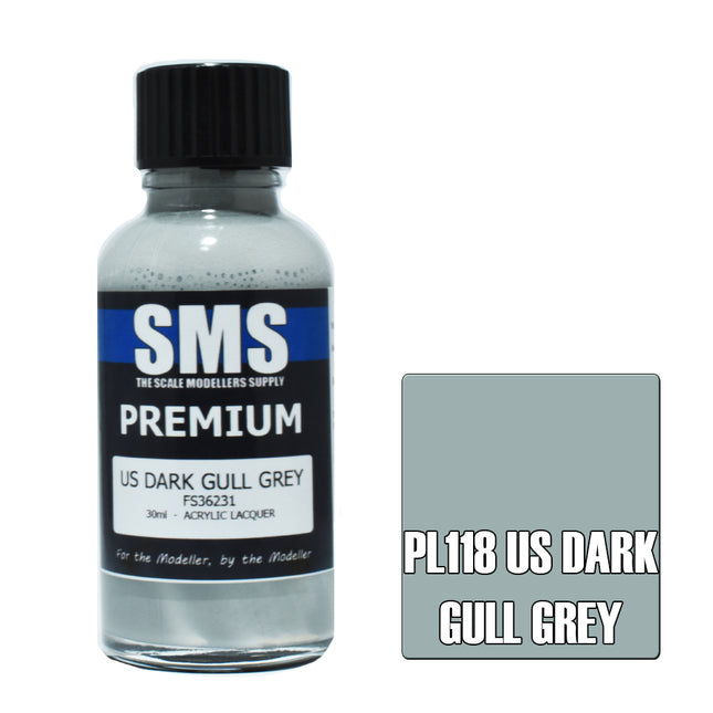 Air Brush Paint 30ml Premium Us Dark Gull Grey  Acrylic Lacquer Scale Modellers Supply