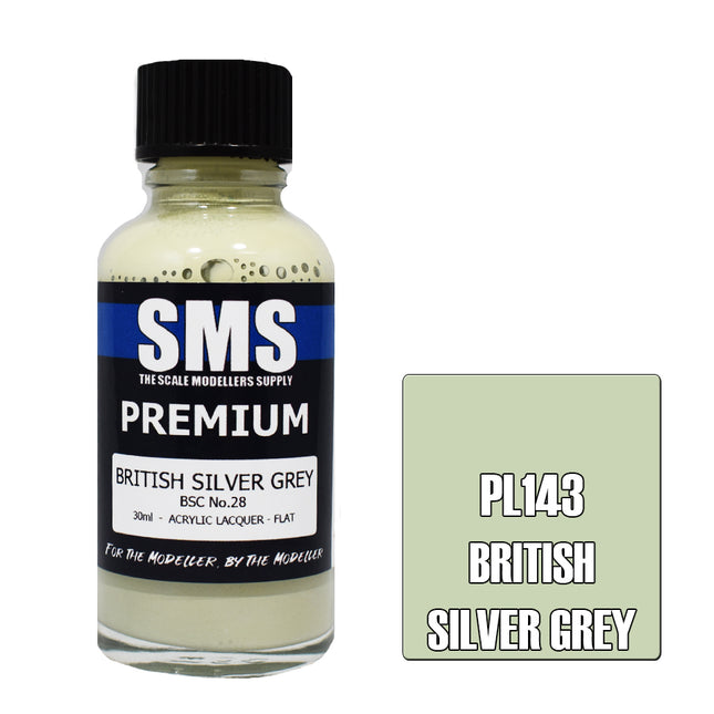 Air Brush Paint 30ml Premium British Silver Grey Acrylic Lacquer Scale Modellers Supply