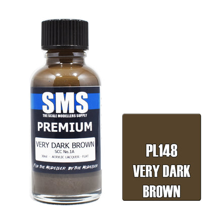 Air Brush Paint 30ml Premium Very Dark Brown Scc No.1A  Acrylic Lacquer Scale Modellers Supply