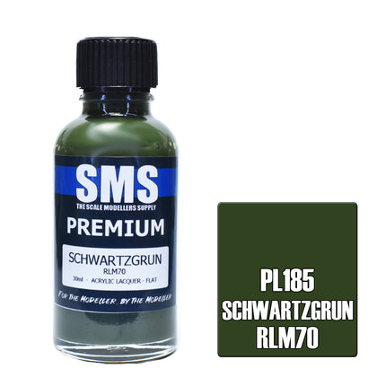 Air Brush Paint 30ml Premium Schwartzgrun Rlm70  Acrylic Lacquer Scale Modellers Supply