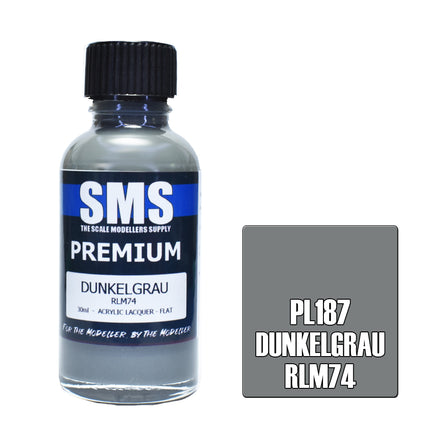 Air Brush Paint 30ml Premium Dunkelgrau Rlm74  Acrylic Lacquer Scale Modellers Supply