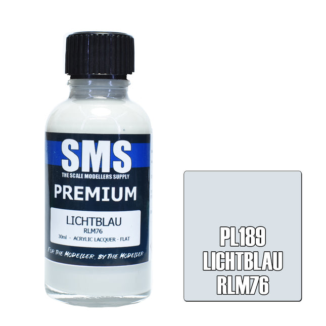 Air Brush Paint 30ml Premium Lichtblau Rlm76  Acrylic Lacquer Scale Modellers Supply