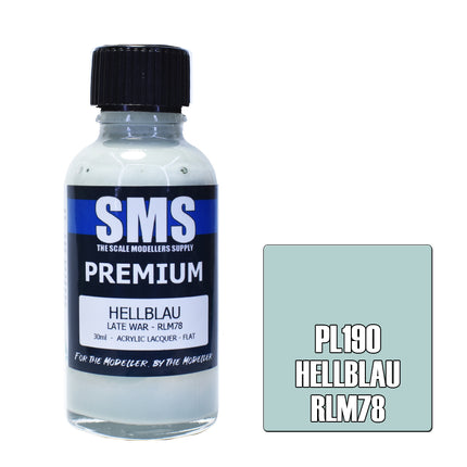 Air Brush Paint 30ml Premium Hellblau Rlm78 Acrylic Lacquer Scale Modellers Supply