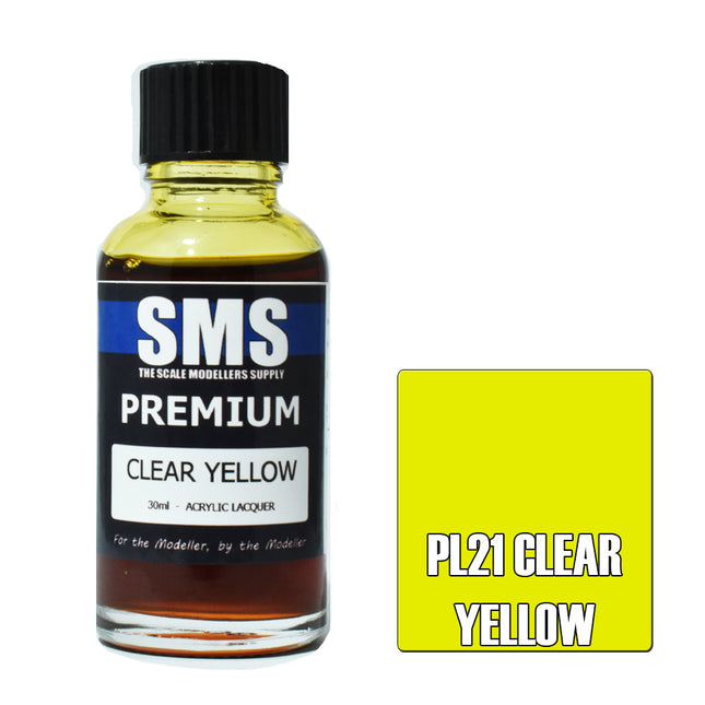 Air Brush Paint 30ml Premium Clear Yellow Acrylic Lacquer Scale Modellers Supply