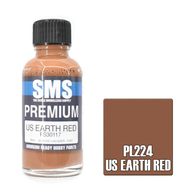 Air Brush Paint 30ml Premium Us Earth Red Acrylic Lacquer Scale Modellers Supply