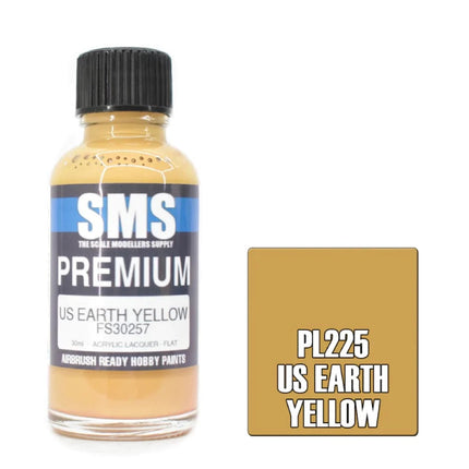 Air Brush Paint 30ml Premium Us Earth Yellow Acrylic Lacquer Scale Modellers Supply