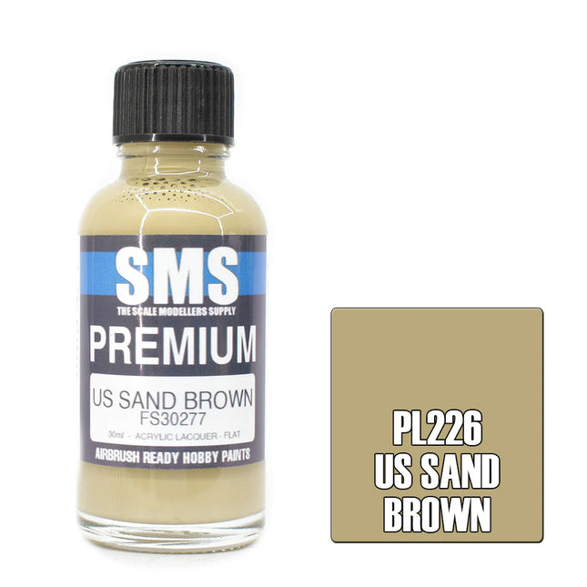 Air Brush Paint 30ml Premium Us Sand Brown Acrylic Lacquer Scale Modellers Supply