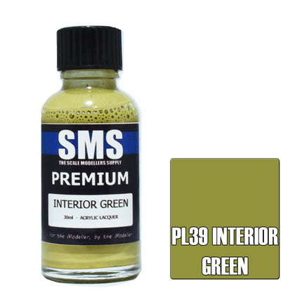 Air Brush Paint 30ml Premium Interior Green Acrylic Lacquer Scale Modellers Supply