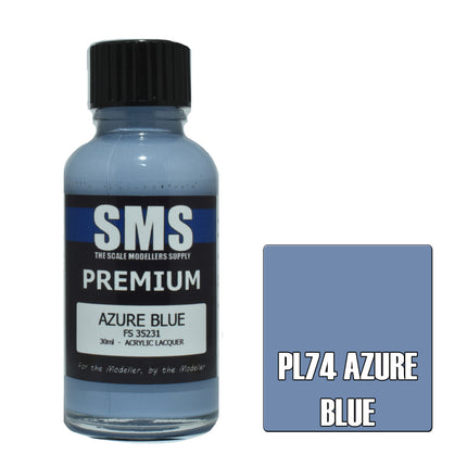 Air Brush Paint 30ml Premium Azure Blue  Acrylic Lacquer Scale Modellers Supply