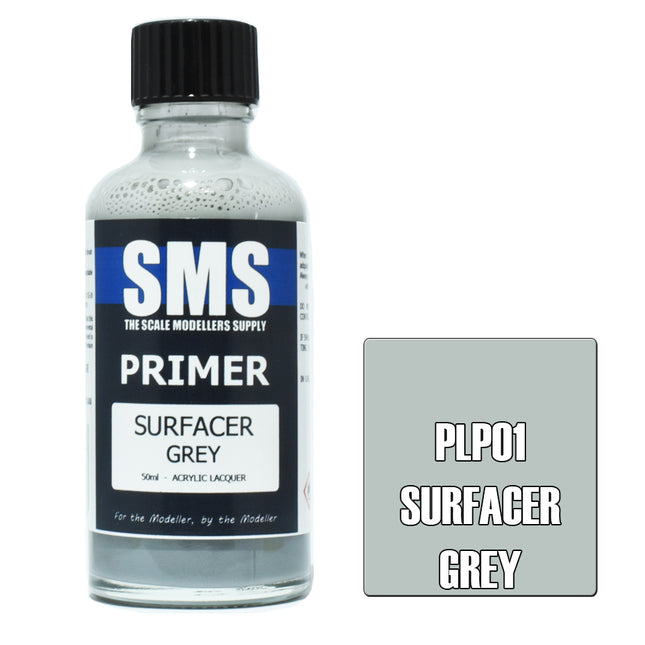 Airbrush Paint 50Ml Primer Surfacer Grey Acrylic Lacquer Scale Modellers Supply