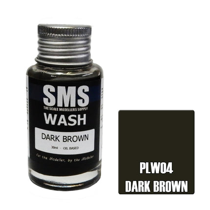 Airbrush Paint 30ml Wash Dark Brown Scale Modellers Supply