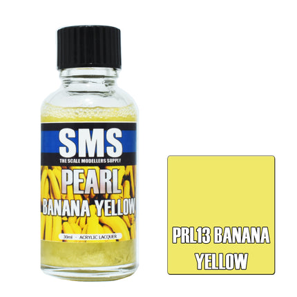 Airbrush Paint 30ml Pearl Banana Yellow Acrylic Lacquer Scale Modellers Supply