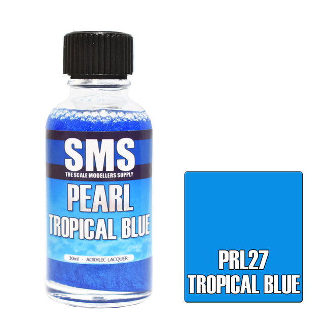 Airbrush Paint 30ml Pearl Tropical Blue Acrylic Lacquer Scale Modellers Supply