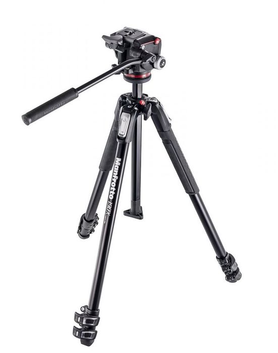 MANFROTTO 190X ALU 3 SECTION TRIPOD WITH XPRO FLUID HEAD - Actiontech