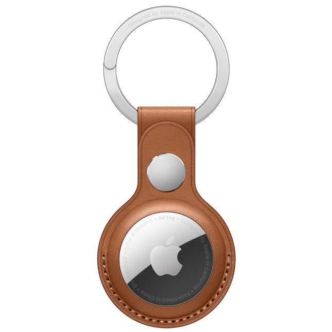 Apple AirTag Leather Key Ring - Saddle Brown - Actiontech