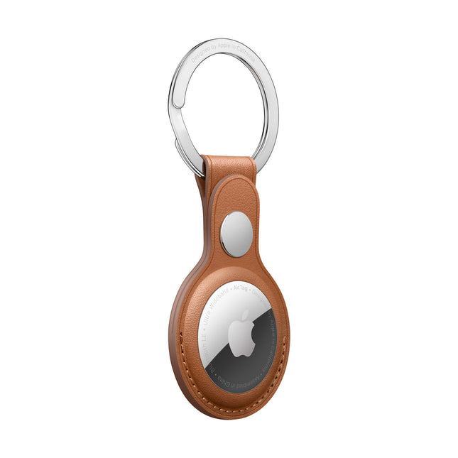 Apple AirTag Leather Key Ring - Saddle Brown - Actiontech