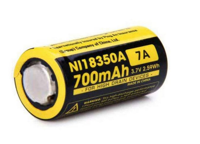 NITECORE 18350 3.7V 700MAH 16340 RECHARGEABLE LI-ION BATTERY BUTTON TOP - Actiontech