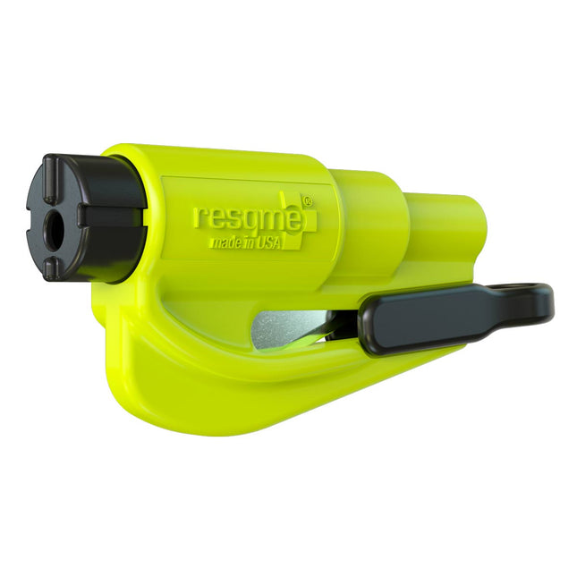 resqme® Car Escape Tool, Seatbelt Cutter / Window Breaker - Neon Yellow - Actiontech